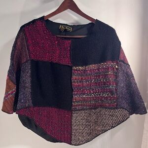 Vintage colorful, Boho style Patchwork Poncho by Marisol
